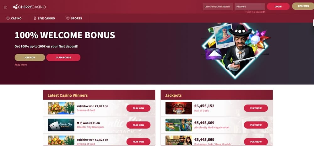 Cherry Casino website