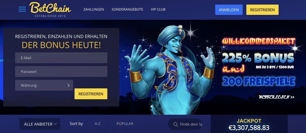 BetChain Casino Registrieren