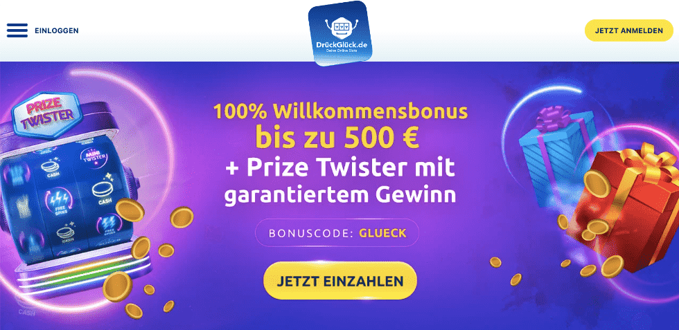 Drückglück Online Casino anmelden