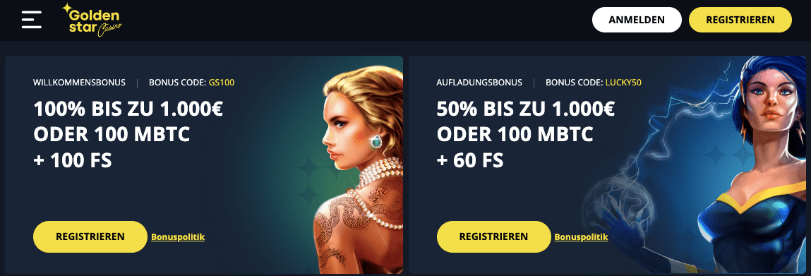 Golden Star Casino anmelden