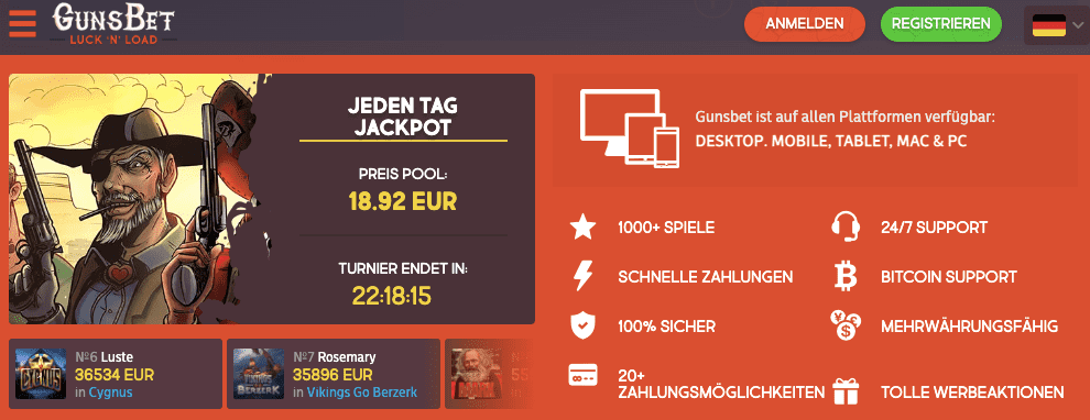 GunsBet Casino registrieren