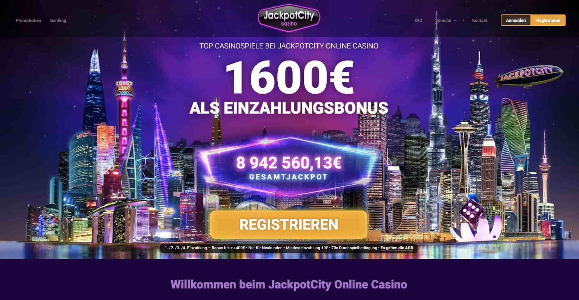 JackpotCity Casino Homepage