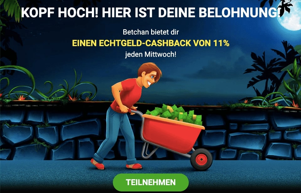 Neues Online Casino mit Cashback Betchan