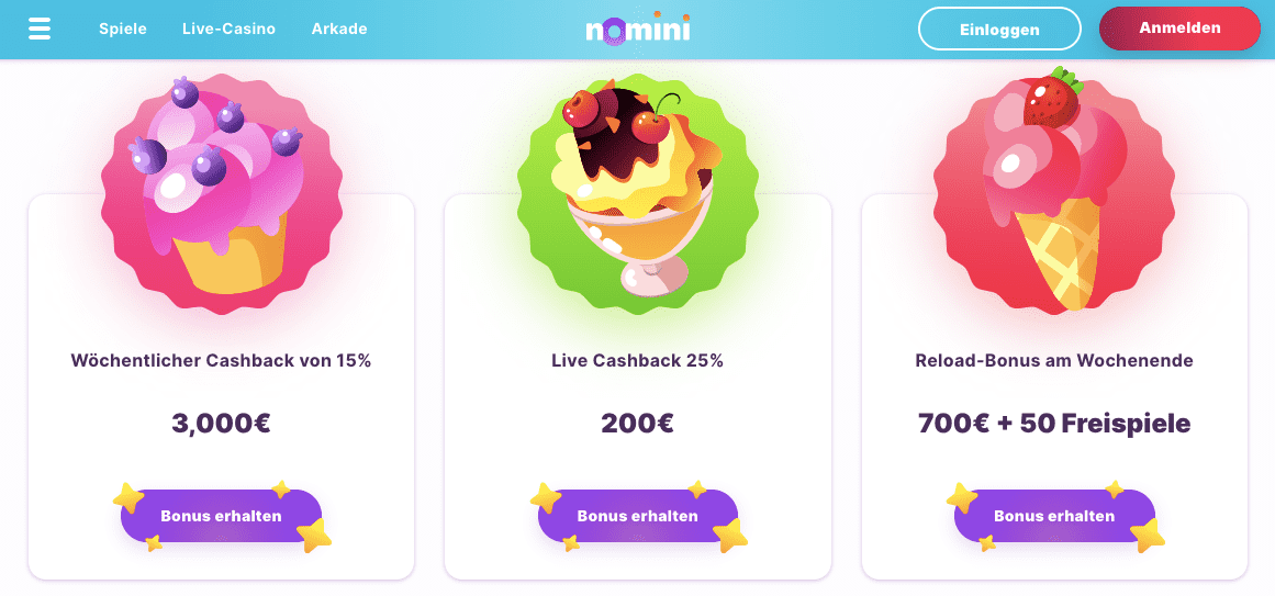 Nomini Casino Bonus kriegen